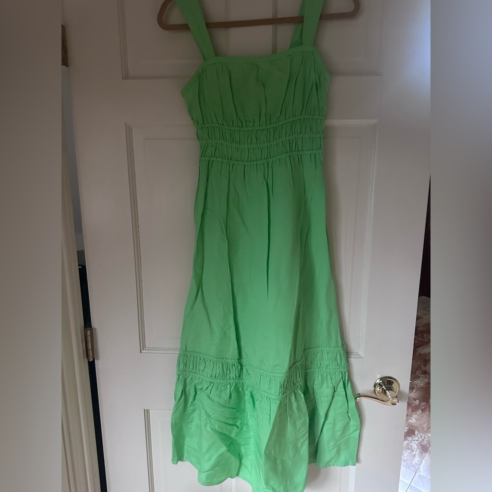 LOFT Green Midi Dress